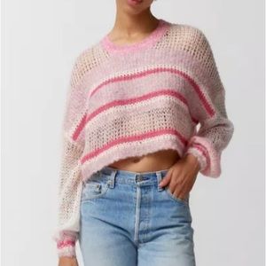Kimchi Blue Pink and White Striped Sweater XS